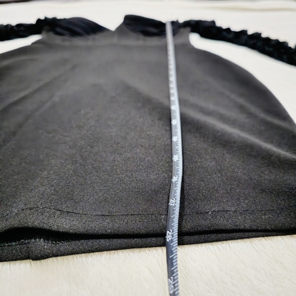 Little Black Dress ✦ Drop Waist Bodycon ✦ Long Sheer Sleeves + Padded Bust ✦ XS - Picture 14 of 17